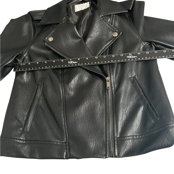 Old Navy Vegan Leather Black Women’s Moto Jacket Size SP - Picture 5 of 6